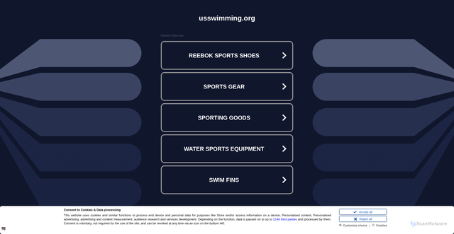 Security scan screenshot of https://www.usswimming.org/