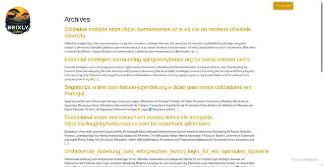 Security scan screenshot of https://brixlysafaris.com