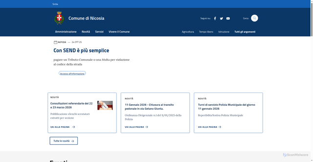 Security scan screenshot of https://comune.nicosia.en.it/
