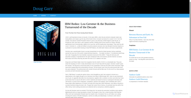 Security scan screenshot of https://www.douggarr.com/ibm_redux__lou_gerstner___the_business_turnaround_of_the_decade_98619.htm