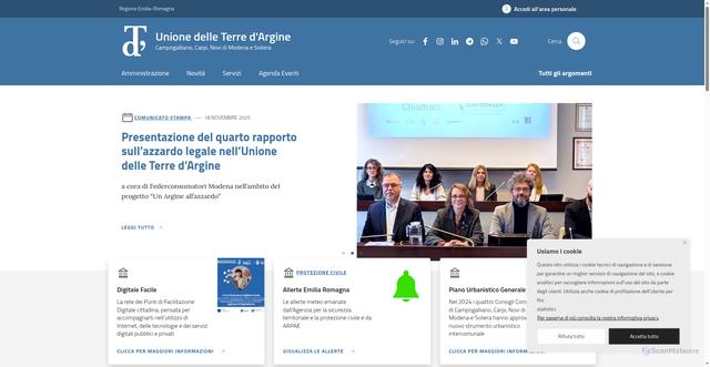 Security scan screenshot of https://www.terredargine.it/