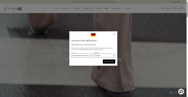 Security scan screenshot of https://designbysi.se