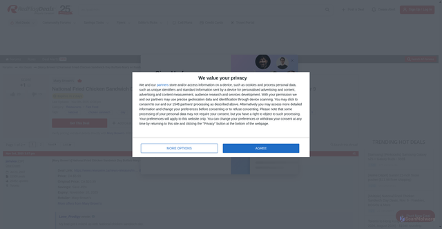 Security scan screenshot of https://forums.redflagdeals.com/mary-browns-national-fried-chicken-sandwich-day-buffalo-mary-nashville-mary-only-5-99-plus-tax-ci-sunday-november-9-2786742/