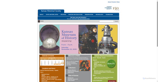 Security scan screenshot of https://www.kansashistory.gov/