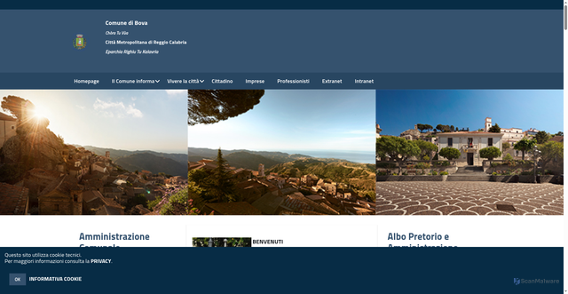 Security scan screenshot of https://www.comune.bova.rc.it/hh/index.php?jvs=0&acc=1