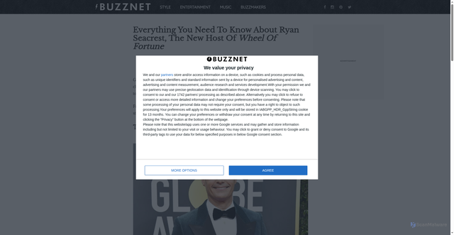 Security scan screenshot of https://www.buzznet.com/2025/10/life-and-career-of-ryan-seacrest/