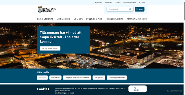 Security scan screenshot of https://www.kramfors.se