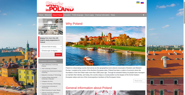 Security scan screenshot of https://www.studyinpoland.pl/en/about-poland