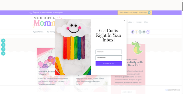 Security scan screenshot of https://madetobeamomma.com