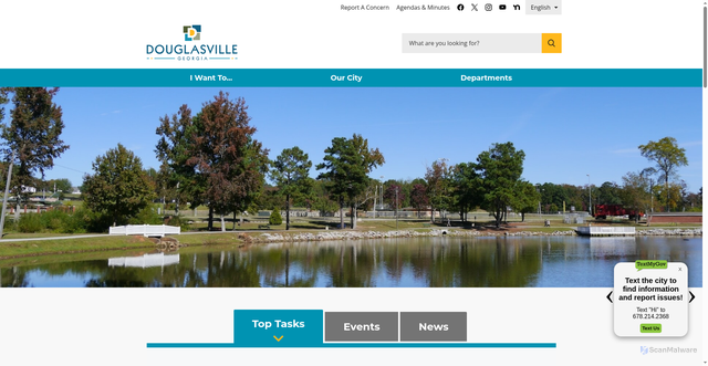 Security scan screenshot of https://www.douglasvillega.gov/