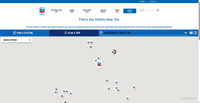 Security scan screenshot of https://www.chevronwithtechron.com/en_us/home/gas-station-near-me.html