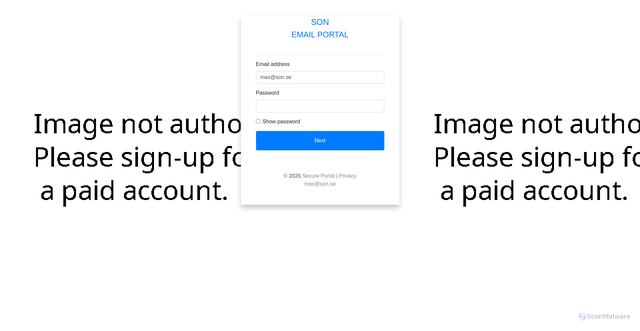 Security scan screenshot of https://cyan-valry-43.tiiny.site/?cms=max@son.se