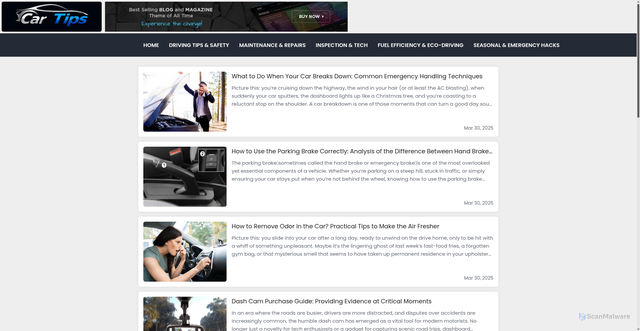 Security scan screenshot of http://car-tips-online.com/