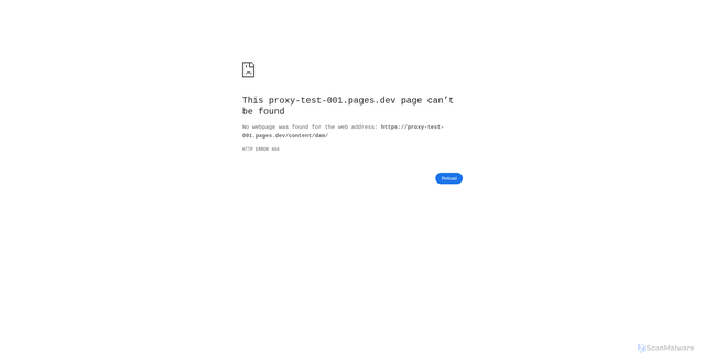 Security scan screenshot of https://proxy-test-001.pages.dev/content/dam/
