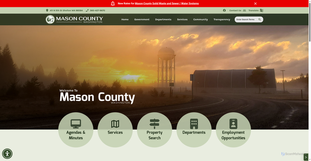 Security scan screenshot of https://masoncountywa.gov/
