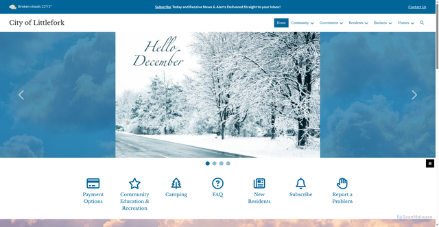 Security scan screenshot of https://littleforkmn.gov/