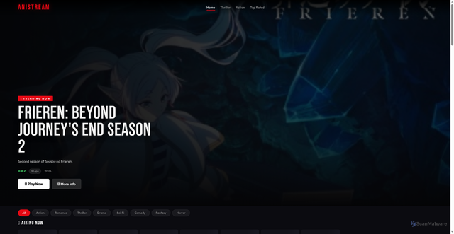 Security scan screenshot of https://genzanimestream-b6lx4kcads.edgeone.app/anistream_fixed.html