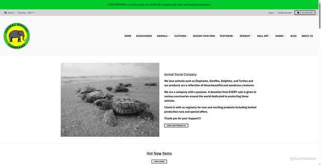 Security scan screenshot of https://animalsocialco.com