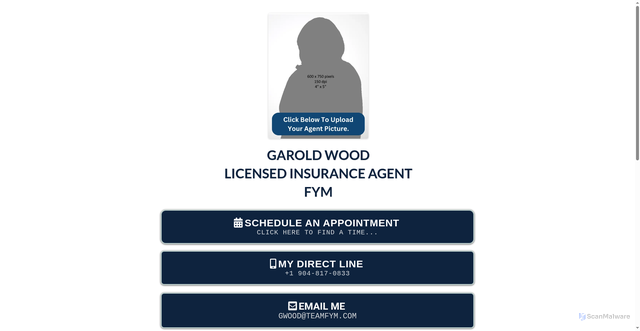 Security scan screenshot of https://gwood.my-agent-appt.com/digital-business-card