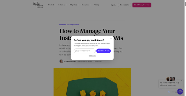 Security scan screenshot of https://skedsocial.com/blog/manage-instagram-inbox