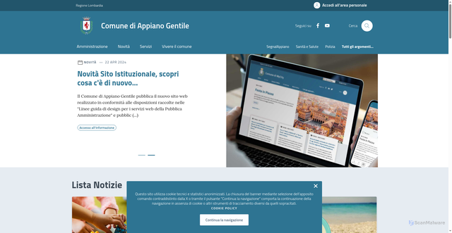 Security scan screenshot of https://comune.appianogentile.co.it/
