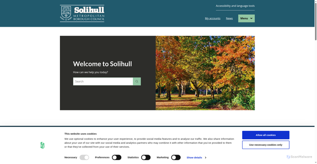 Security scan screenshot of https://www.solihull.gov.uk/