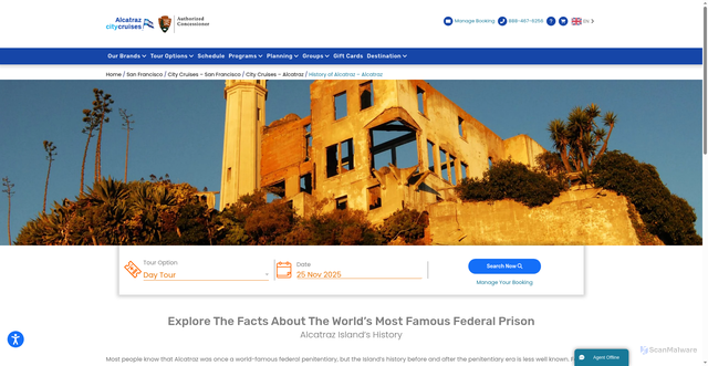 Security scan screenshot of https://www.cityexperiences.com/san-francisco/city-cruises/alcatraz/history-of-alcatraz/