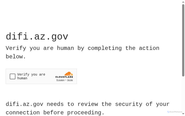 Security scan screenshot of https://difi.az.gov/