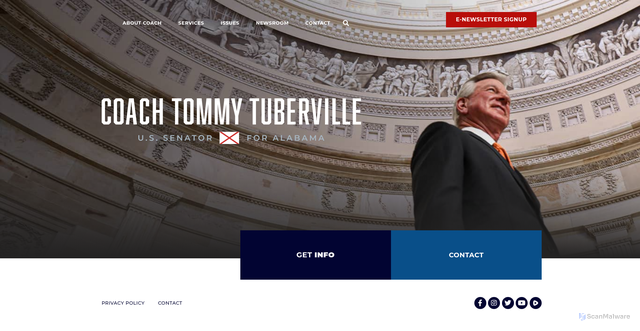 Security scan screenshot of https://www.tuberville.senate.gov/