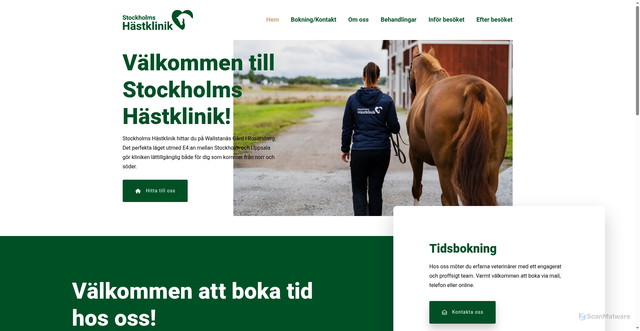 Security scan screenshot of https://stockholmshastklinik.se