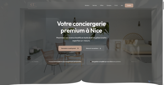 Security scan screenshot of https://ccmaindanslamainconciergerie.com/