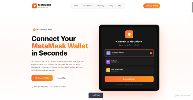 Security scan screenshot of https://metalogln.created.app/