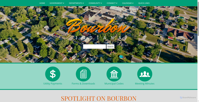Security scan screenshot of https://www.bourbon-in.gov/
