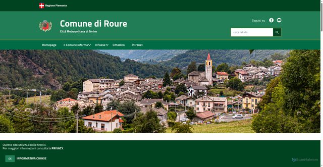 Security scan screenshot of https://www.comune.roure.to.it/hh/index.php