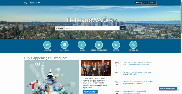 Security scan screenshot of https://bellevuewa.gov/