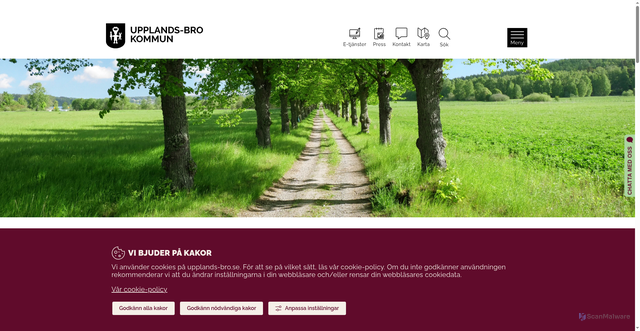 Security scan screenshot of http://www.upplands-bro.se