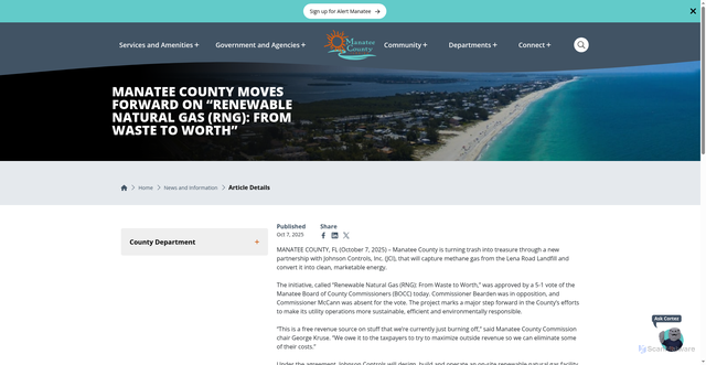 Security scan screenshot of https://www.mymanatee.org/connect/news-and-information/news-and-information/article-detail/solid-waste-division-posts/2025/10/07/manatee-county-moves-forward-on--renewable-natural-gas-(rng)--from-waste-to-worth