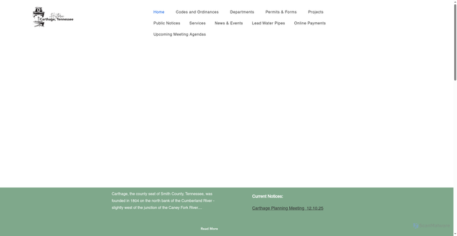 Security scan screenshot of https://www.townofcarthagetn.gov/