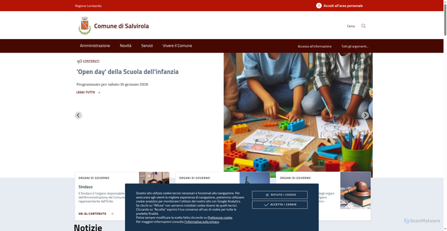 Security scan screenshot of https://www.comune.salvirola.cr.it/