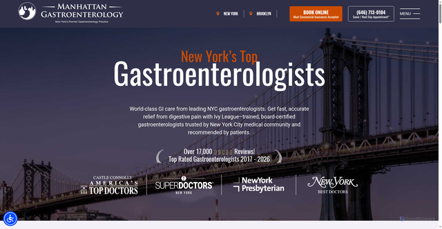Security scan screenshot of https://www.manhattangastroenterology.com