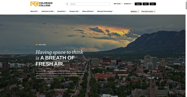 Security scan screenshot of https://www.coloradocollege.edu/