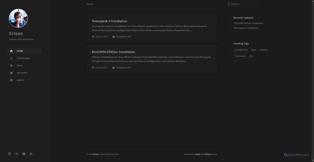 Security scan screenshot of https://erlaan.se