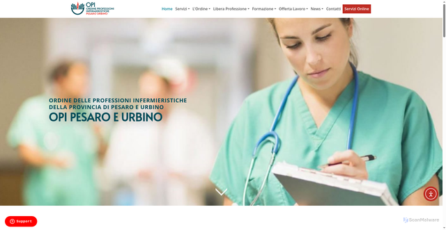 Security scan screenshot of https://www.opipesarourbino.it/