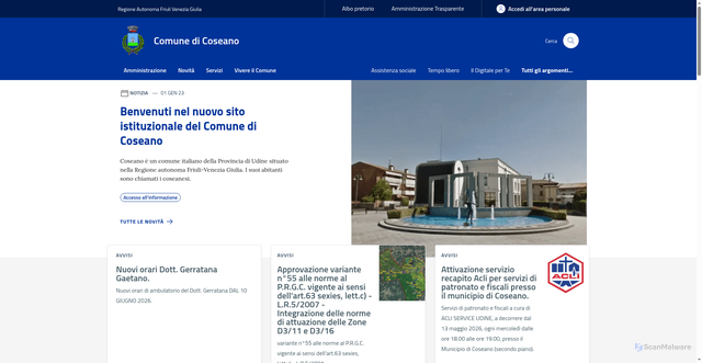 Security scan screenshot of https://www.comune.coseano.ud.it