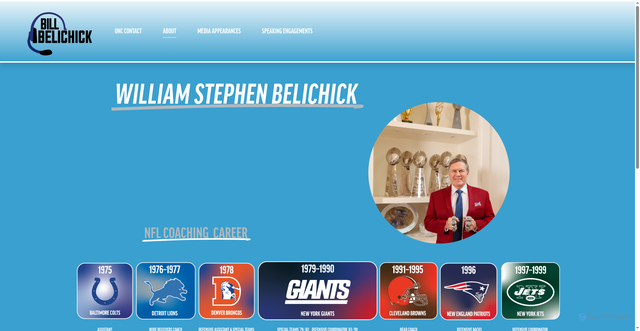 Security scan screenshot of https://billbelichick.com/about