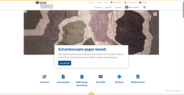 Security scan screenshot of https://www.bgw-online.de/