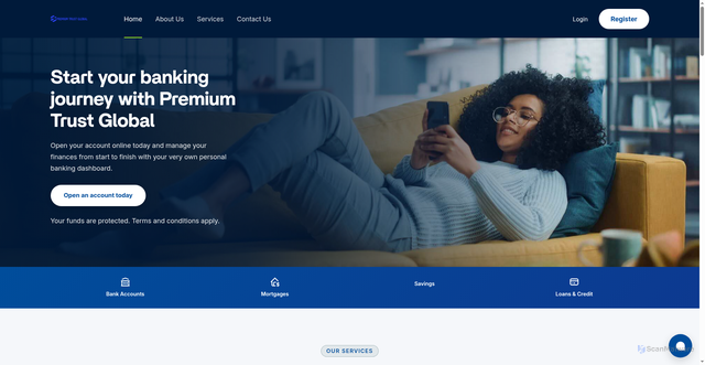 Security scan screenshot of https://premiumtrustglobals.com/