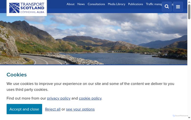 Security scan screenshot of https://www.transportscotland.gov.uk/