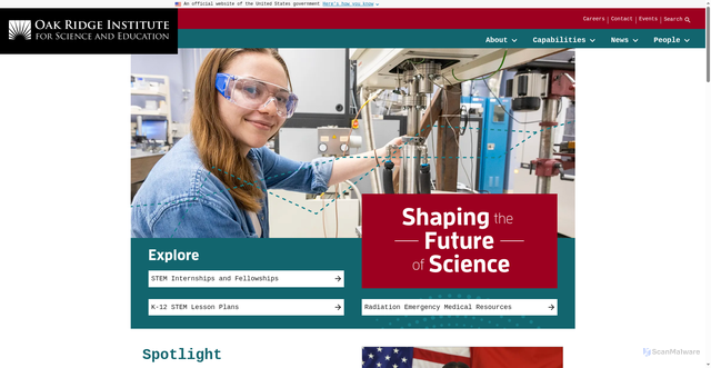 Security scan screenshot of https://orise.orau.gov/index.html