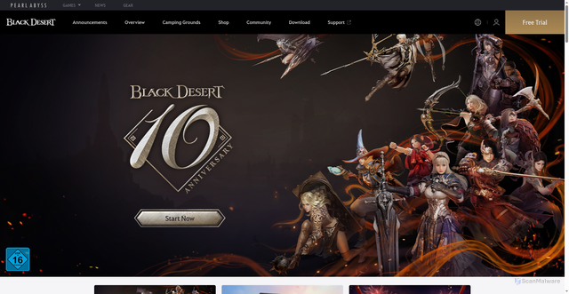 Security scan screenshot of https://www.naeu.playblackdesert.com